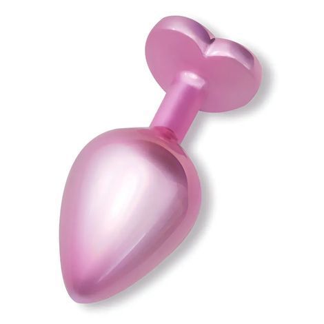 Основное фото Анальная пробка EGZO Pink Perl Heart Plug S розовая с золотистым кристаллом 7,1 см