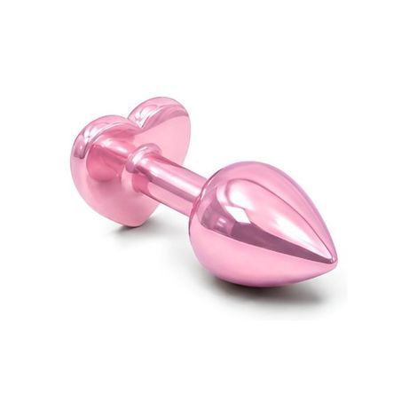 Основное фото Анальная пробка EGZO Pink Perl Heart Plug S розовая с золотистым кристаллом 7,1 см