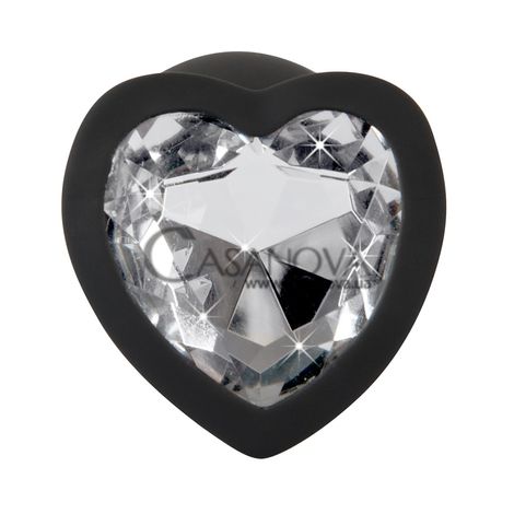 Основное фото Анальная пробка You2Toys Silicone Butt Plug чёрная с прозрачным кристаллом 7,3 см
