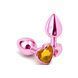 Дополнительное фото Анальная пробка EGZO Pink Perl Heart Plug S розовая с золотистым кристаллом 7,1 см