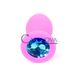 Додаткове фото Анальна пробка Jewellery Blue Crystal рожева 7 см