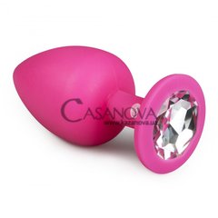 Основне фото Анальна пробка EasyToys Diamond Plug Large рожева з білим каменем 10 см