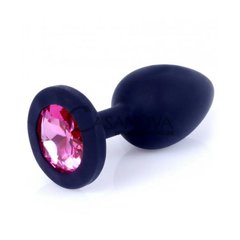 Основне фото Анальна пробка Jewellery Pink Crystal чорна 7 см