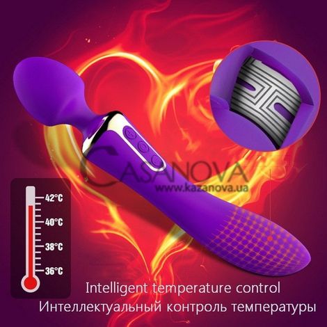 Основное фото Вибромассажёр с подогревом Leten AV Heat фиолетовый 22,6 см