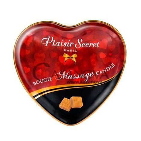 Основное фото Массажная свеча сердце Plaisirs Secrets Bougie Massage Candle карамель 35 мл