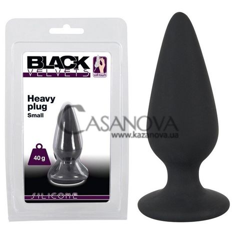 Основное фото Анальная пробка Black Velvets Heavy Plug Small чёрная 7,8 см