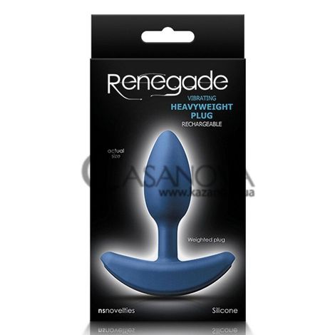 Основное фото Утяжелённая анальная вибропробка Renegade Heavyweight Plug синяя 10,3 см