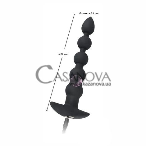 Основное фото Анальная цепочка с вибрацией Black Velvets Rechargeable Beads чёрная 21 см