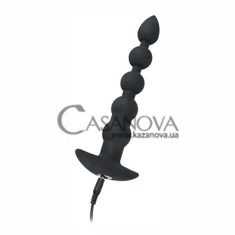 Основное фото Анальная цепочка с вибрацией Black Velvets Rechargeable Beads чёрная 21 см