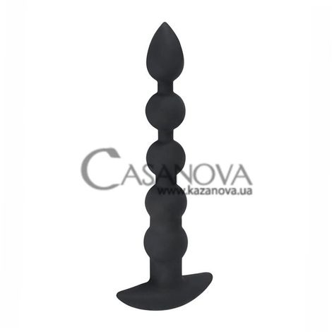 Основне фото Анальний ланцюжок з вібрацією Black Velvets Rechargeable Beads чорний 21 см