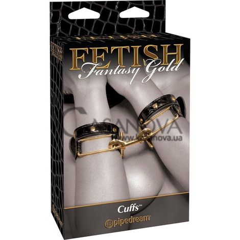 Основное фото Наручники Fetish Fantasy Gold Cuffs чёрные с золотым