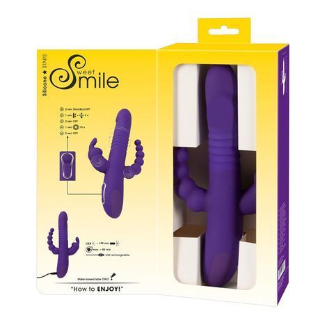 Основное фото Тройной вибратор с ротацией и пульсацией You2Toys Sweet Smile Thrusting Pearl Triple Vibrator фиолетовый 24,8 см