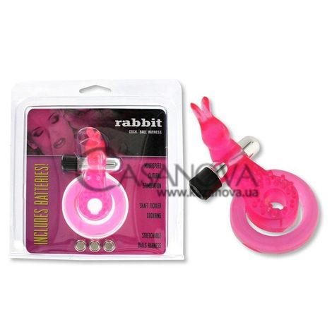 Основне фото Віброкільце Rabbit Cock&Ball Harness рожеве