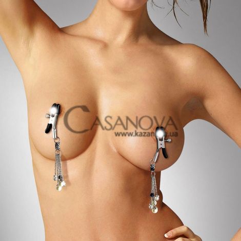 Основне фото Затискачі для сосків Art Of Sex Nipple Clamps Tenero Amore сріблясті з чорним