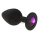 Дополнительное фото Анальная пробка Crystal Anal Plug M чёрная с фиолетовым кристаллом 8,5 см