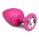 Додаткове фото Анальна пробка EasyToys Diamond Plug Large рожева з білим каменем 10 см