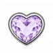 Додаткове фото Анальна пробка EGZO Dark Silver Heart Plug M срібляста з бузковим кристалом 8,2 см