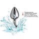 Додаткове фото Анальна пробка EGZO Dark Silver Heart Plug M срібляста з бузковим кристалом 8,2 см