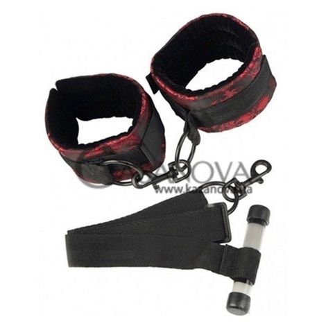 Основное фото Мягкие наручники для подвешивания Scandal Over The Door Cuffs красно-чёрные