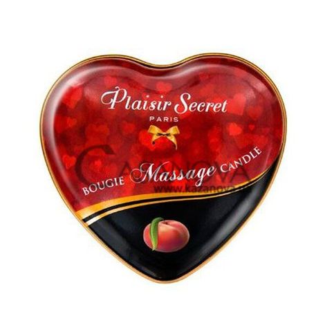 Основне фото Масажна свічка серце Plaisirs Secrets Bougie Massage Candle персик 35 мл