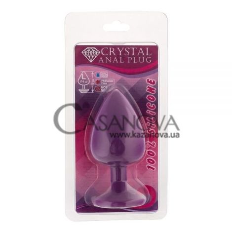 Основное фото Анальная пробка Crystal Anal Plug L фиолетовая с прозрачным кристаллом 9 см