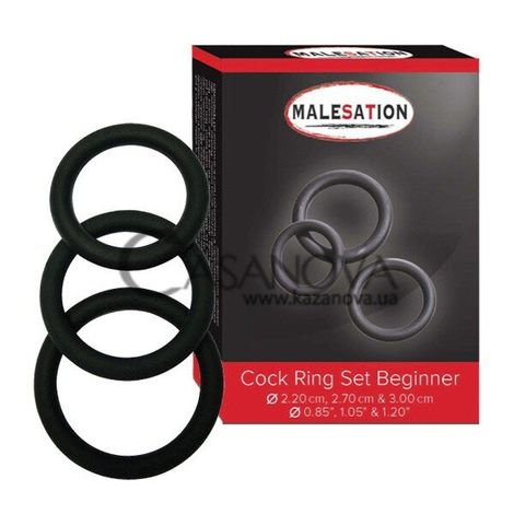 Основне фото Набір ерекційних кілець Malesation Cock Ring Set Beginner чорний