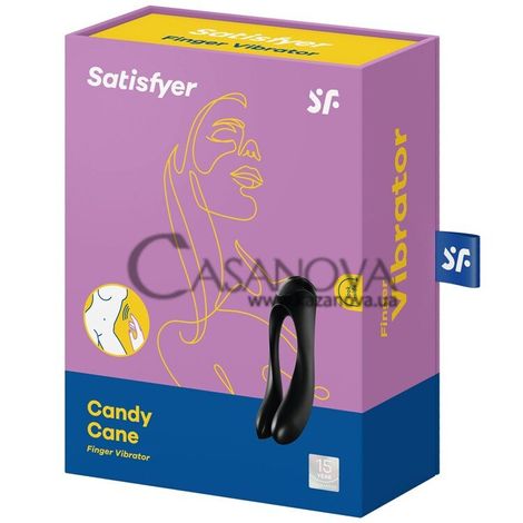 Основное фото Вибронасадка на палец Satisfyer Candy Cane чёрная