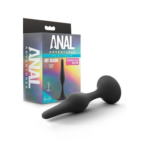 Основне фото Анальна пробка для новачків Blush Anal Adventures Platinum Beginner Plug Medium чорна 10,8 см