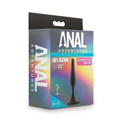 Основне фото Анальна пробка для новачків Blush Anal Adventures Platinum Beginner Plug Medium чорна 10,8 см