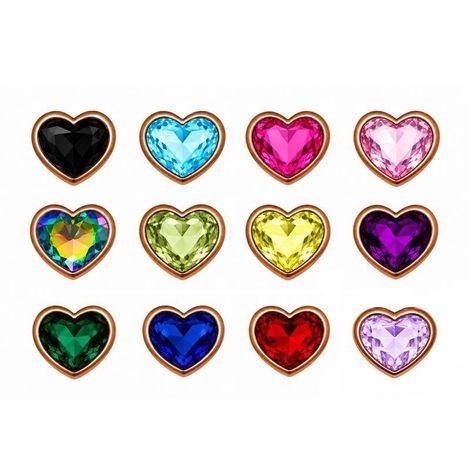 Основное фото Анальная пробка EGZO Dark Gold Heart Plug S золотистая с бирюзовым кристаллом 7,1 см