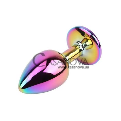 Основное фото Анальная пробка Hi-Basic Jewelled Metel Butt Plug разноцветная 7,1 см