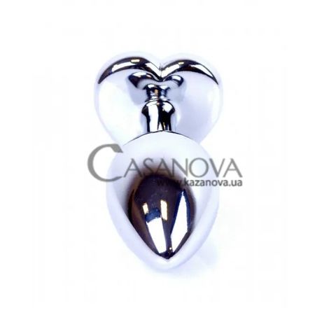 Основне фото Анальна пробка Jewellery Silver Heart Purple Crystal срібляста 7 см