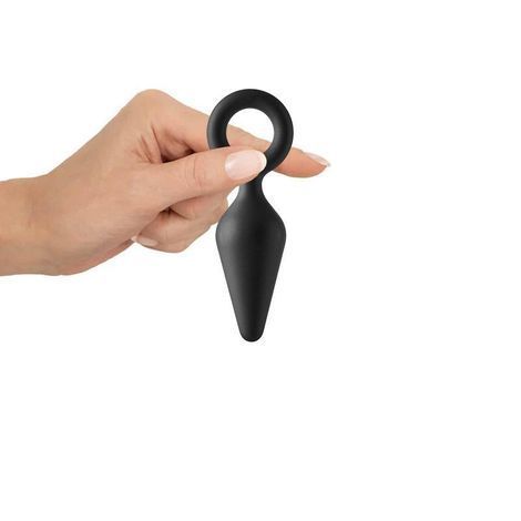 Основное фото Анальная пробка с кольцом Fantasstic Ring Plug чёрная 8,5 см