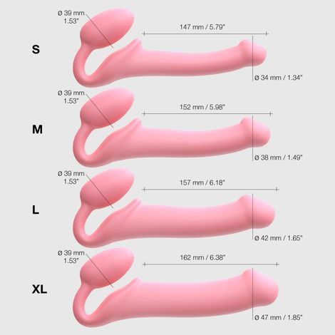 Основне фото Безремінний страпон Strap-On-Me Rose L рожевий 15,7 см