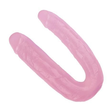 Основное фото Двухсторонний фаллоимитатор Chisa Novelties Hi-Rubber 17.7 Inch Dildo розовый 22,5 см