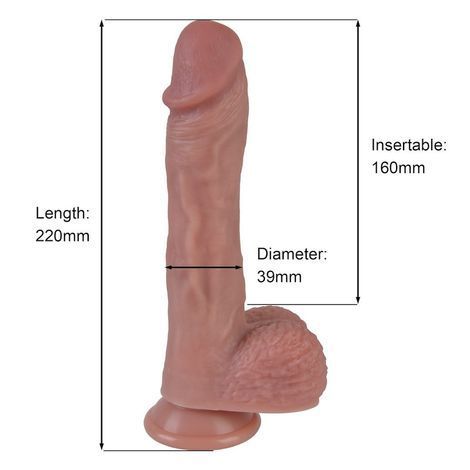 Основное фото Реалистичный фаллоимитатор на присоске Erospace Natural Play Silicone Dildo D5 телесный 22 см
