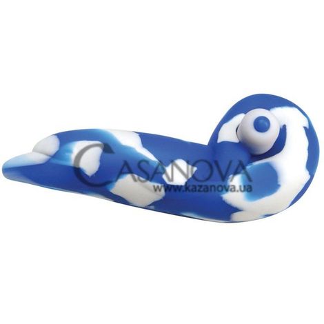 Основне фото Вібратор Climax Silicone Splash Dolphin біло-блакитний 16,5 см