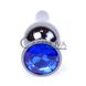 Дополнительное фото Анальная пробка Boss Series Plug Jewellery Dark Silver Dark Blue серебристая с синим кристаллом 9,5 см