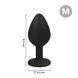 Додаткове фото Силіконова анальна пробка Crystal Silicone Diamond L чорна з чорним кристалом 8,5 см