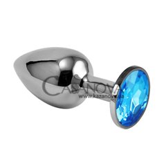 Основное фото Анальная пробка с камнем LoveToy Rosebud Classic Metal Plug S серебристая с голубым 6,8 см