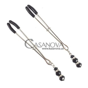 Основное фото Зажимы для сосков Art Of Sex Nipple Clamps Lovely Black серебристые с чёрным