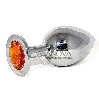 Основное фото Анальная пробка Anal Jewelry Silver Plug Large серебристая с оранжевым 9,5 см