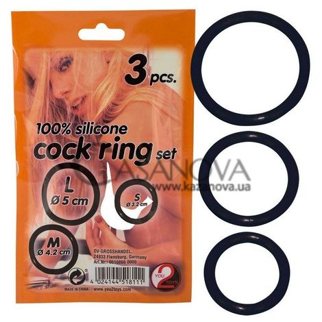 Основне фото Набір ерекційних кілець Silicone Cock Ring Set чорний