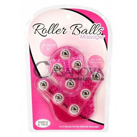 Основное фото Перчатка для массажа Roller Balls Massager розовая