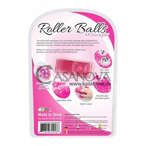 Основне фото Рукавичка для масажу Roller Balls Massager рожева
