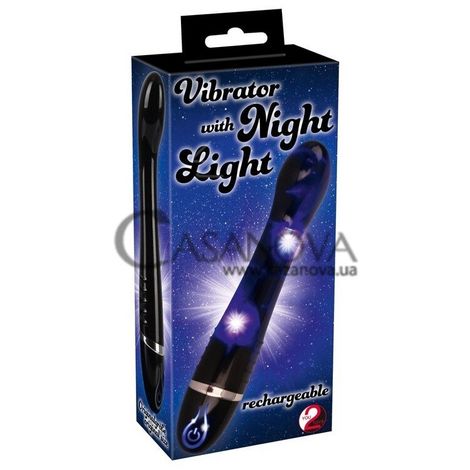 Основное фото Вибратор для точки G с подсветкой Vibrator With Night Light чёрный 19 см