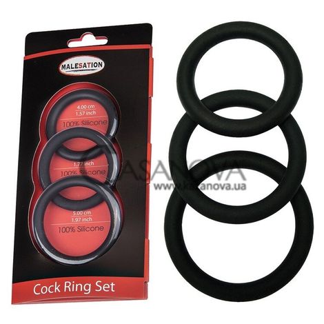 Основне фото Набір ерекційних кілець Malesation Cock Ring Set чорний