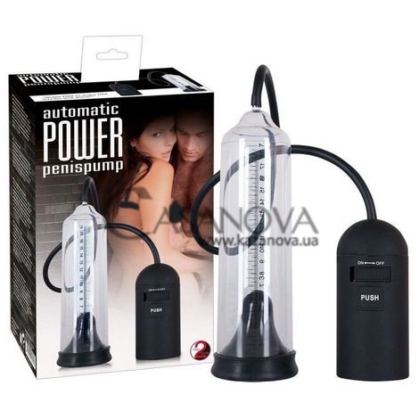 Основное фото Автоматическая вакуумная помпа Automatic Power Penis Pump прозрачно-чёрная