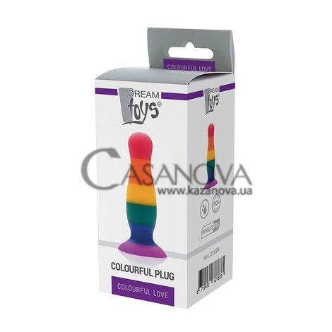 Основное фото Анальная пробка на присоске Colourful Plug разноцветная 10,5 см