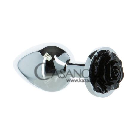 Основное фото Анальная пробка с вибропулей Lux Active Black Rose Anal Plug серебристая с чёрным 8,9 см